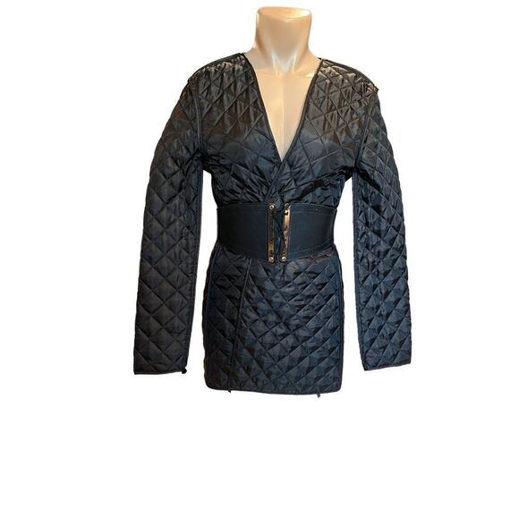 Donna Karen Woman Black Quilted Blazer Jecket - Picture 1 of 15